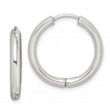 Quality Gold Sterling Silver Polished Hollow Hinged Hoop Earrings - QE8499