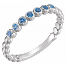 14K White Blue Sapphire Stackable Ring - 7181360014P