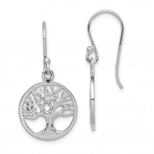 Quality Gold Sterling Silver Rhodium Plated Tree Dangle Earrings - QE14857