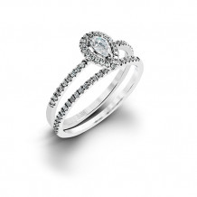 Zeghani 14k White Gold Diamond Engagement Ring