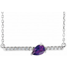 14K White Amethyst & 1/10 CTW Diamond 18 Necklace - 86812690P