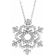 14K White 1/3 CTW Diamond Snowflake 16 Necklace - 6712884406P