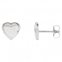 Stuller Sterling Silver Heart Stud Earrings