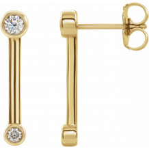 14K Yellow 1/5 CTW Diamond Bezel-Set Bar Earrings - 87007601P