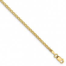 Quality Gold 14k 2mm Lightweight Flat Chain Anklet - HLF13-9