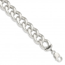 Quality Gold Sterling Silver Curb Bracelet - QG3214-9