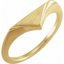 14K Yellow 11.5x6 mm Geometric Signet Ring - 52035102P