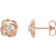 14K Rose 1/5 CTW Diamond Knot Earrings - 86656602P