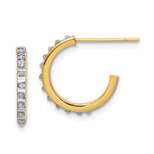 Quality Gold 14k White Gold Diamond Fascination Hoop Earrings - DF322