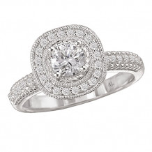 14k White Gold Halo Semi-Mount Diamond Engagement Ring