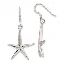 Quality Gold Sterling Silver Starfish Dangle Earrings - QE3356
