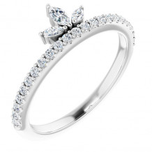 14K White 1/3 CTW Diamond Stackable Crown Ring - 123821600P