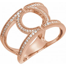 14K Rose 1/4 CTW Round Geometric Diamond Ring - 65232260002P