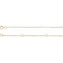 14K Yellow 1 mm Adjustable Diamond-Cut Cable Chain 6 1/2-7 1/2 Bracelet - CH12360040P