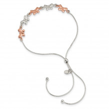 Quality Gold Sterling Silver  Rose-tone Butterfly Adjustable Bracelet - QG4578