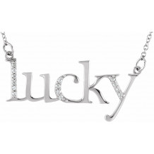 14K White .06 CTW Diamond Lucky 16 1/2 Necklace - 8582960001P