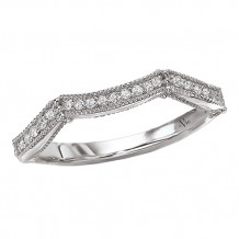 14k White Gold Curved Wedding Band