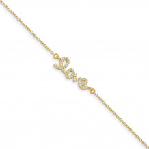 Quality Gold Sterling Silver Gold-plated Love  CZ Bracelet - QX922CZ