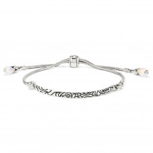 Quality Gold Sterling Silver Reflections Clear Swarovski Crystal Adj. Bracelet - QG3501