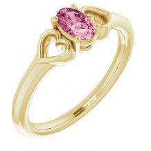 14K Yellow 5x3 mm Oval Tourmaline Youth Heart Ring - 71987629P