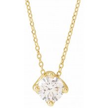 14K Yellow 1/2 CT Diamond Solitaire 16-18 Necklace - 869936021P