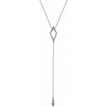 14K White Geometric Y 16-18 Necklace - 65230360000P
