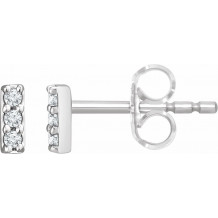 14K White .05 CTW Diamond Bar Earrings - 65286260002P