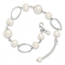 Quality Gold Sterling Silver FW Cultured Pearl 8.5in Bracelet - QH2455-8.5