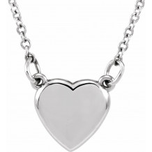 14K White Heart 18 Necklace - 85930101P