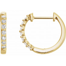 14K Yellow 1/3 CTW Diamond 15.25 mm Hoop Earrings - 65214960002P