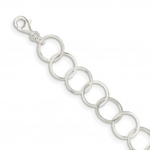 Quality Gold Sterling Silver Circle Bracelet - QG2345-7.5
