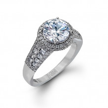 Zeghani 14k White Gold Diamond Engagement Ring