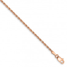 Quality Gold 14k Rose Gold 1.8mm Diamond-cut Rope Chain Anklet - R014-10