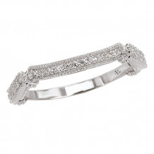 14k White Gold Curved Wedding Band