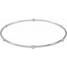 14K White  1/4 CTW Diamond Bezel-Set Bangle 8 Bracelet - BRC763600P