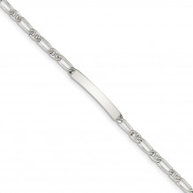 Quality Gold Sterling Silver 8inch Polished Engraveable Anchor Link ID Bracelet - QID97-8