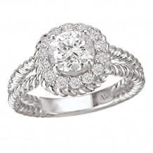 La Vie 14k White Gold Semi-Mount Diamond Engagement Ring