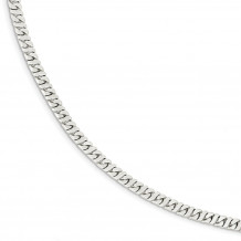 Quality Gold Sterling Silver 4.25mm Fancy Flat Link Bracelet - QG1141-8