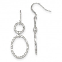 Quality Gold Sterling Silver Hammered Dangle Earrings - QE4812