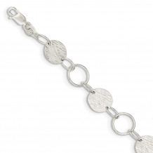 Quality Gold Sterling Silver Fancy Circle Bracelet - QG2341-7.5
