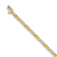 Quality Gold 14k Yellow Gold 2.4mm Diamond Tennis Bracelet - X787