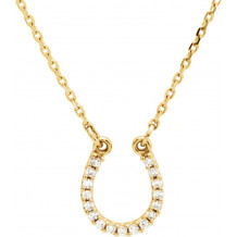 14K Yellow .07 CTW Diamond Horseshoe 16 Necklace - 66412100002P