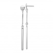 Quality Gold Sterling Silver Polished Bar Post Dangle Earrings - QE13037