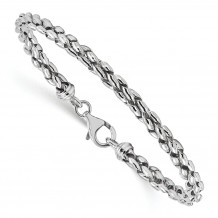 Quality Gold Sterling Silver Rhodium-plated Polished Braided 7.5inch Bracelet - QG4491-7.5