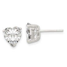 Quality Gold Sterling Silver 8mm Heart Basket Set CZ Stud Earrings - QE3160