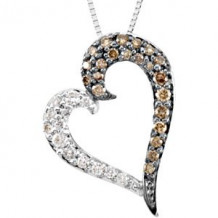 14K White 1/4 CTW Diamond Heart 18 Necklace - 67019101P