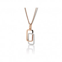 14k Two Tone Gold Breuning Diamond Pendant