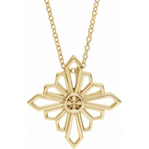 14K Yellow Vintage-Inspired Geometric 16-18 Necklace - 86984202P