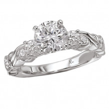 14k White Gold Peg Head Semi-Mount Engagement Ring