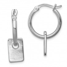 Quality Gold Sterling Silver Dangle Hoop Earrings - QE896